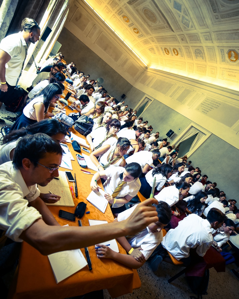 Gli studenti dell'Accademia durante una lezione