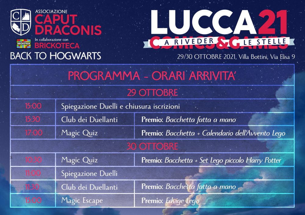 Caput Draconis presenta Back to Hogwarts a Lucca Comics & Games 2021